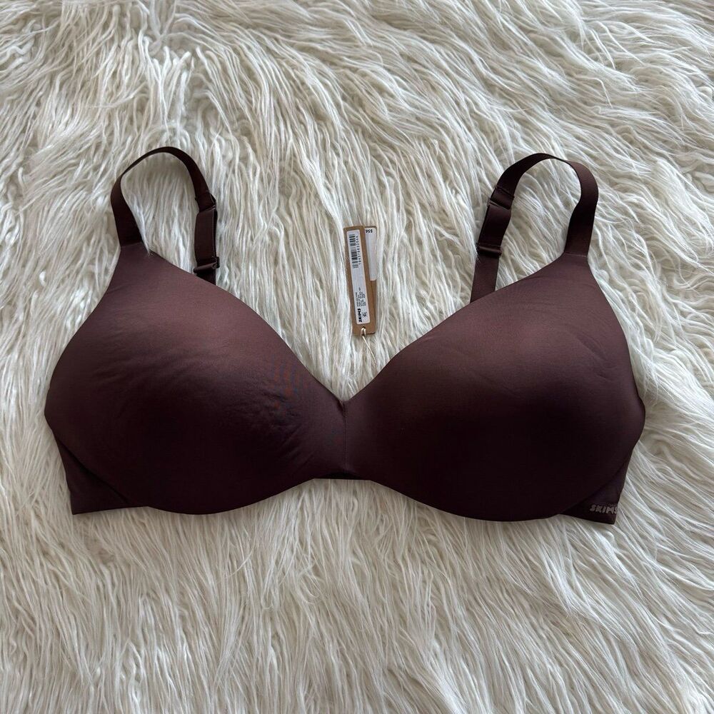 Skims Wireless Push Up Plunge Bra Cocoa Size 42DD